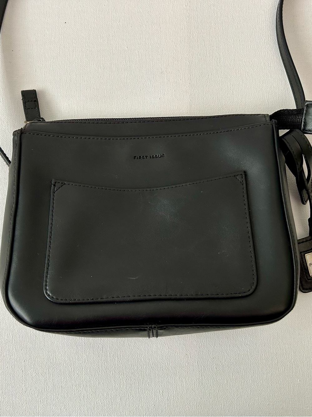 FIRST ISSUE Black Crossbody with Logo Tag